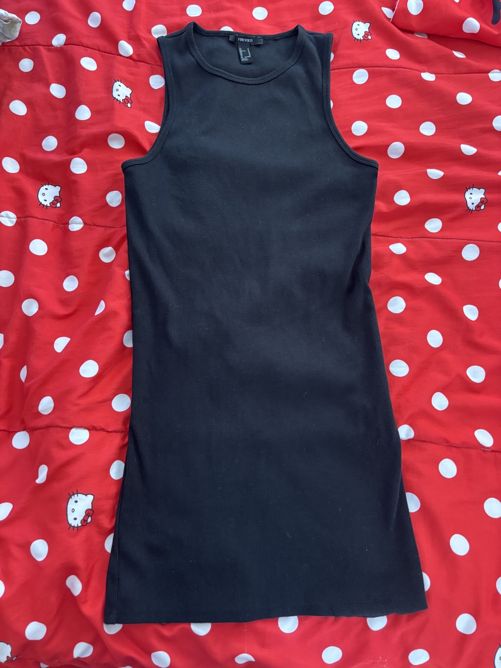 Forever 21 Black Ribbed Sleeveless Bodycon Dress